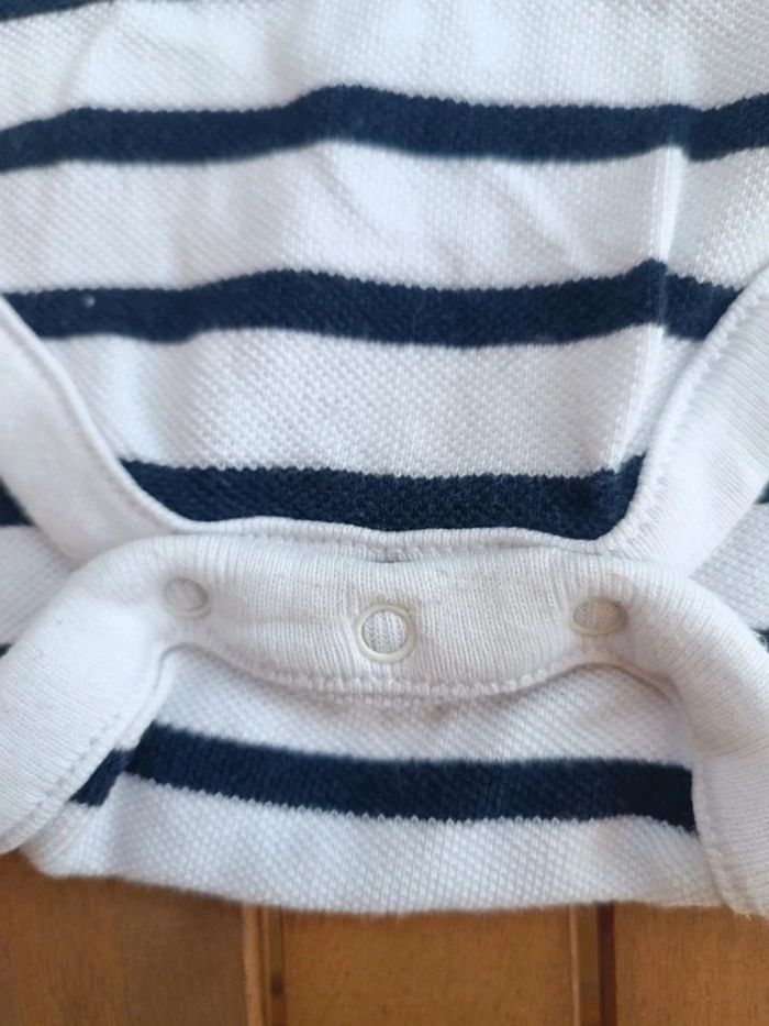 Polo bodie rayé baby gap 3-6mois - photo numéro 4