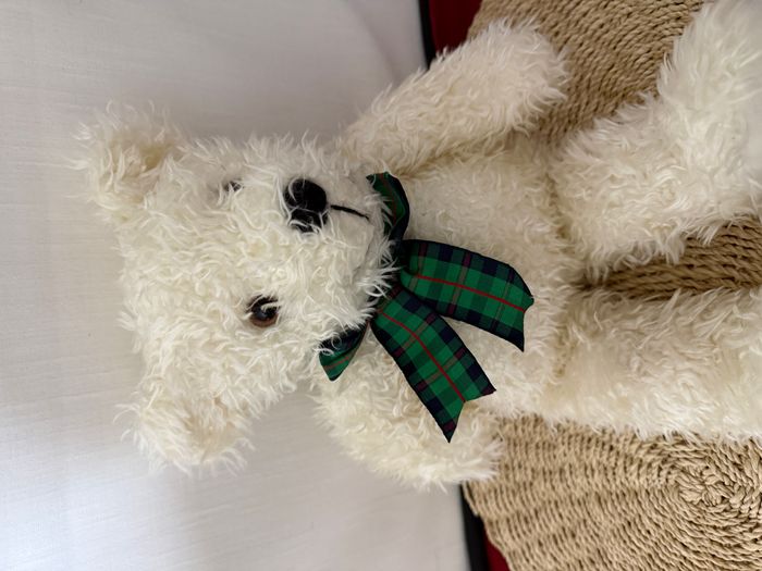 Lapin blanc peluche avec ruban eden - photo numéro 6