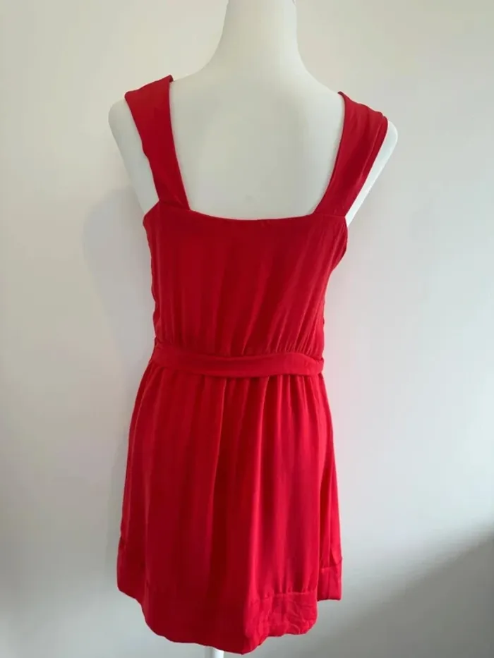 Superbe Robe d'été Claudie Pierlot rouge taille 2 donc médium - photo numéro 4
