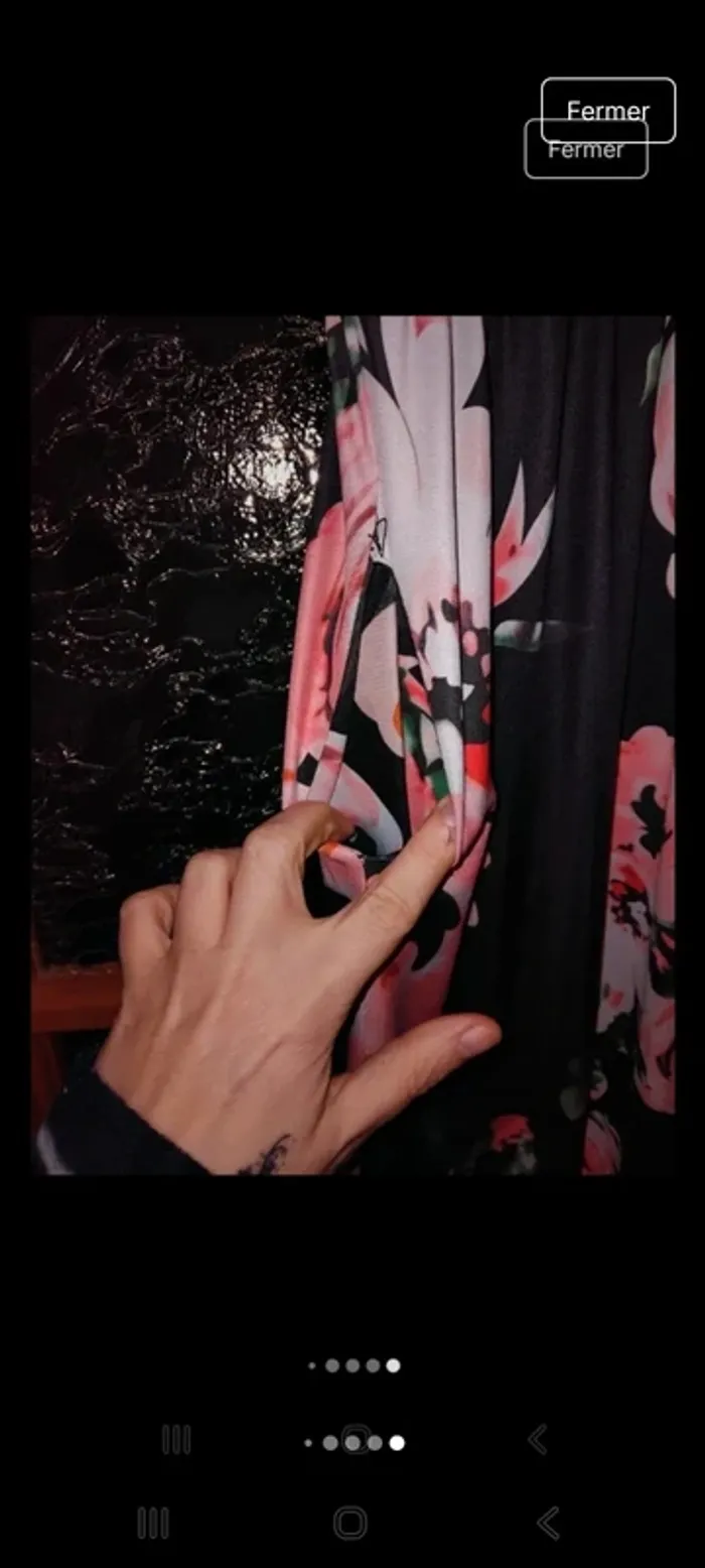 Robe longue fendue à fleurs avec poches - photo numéro 6