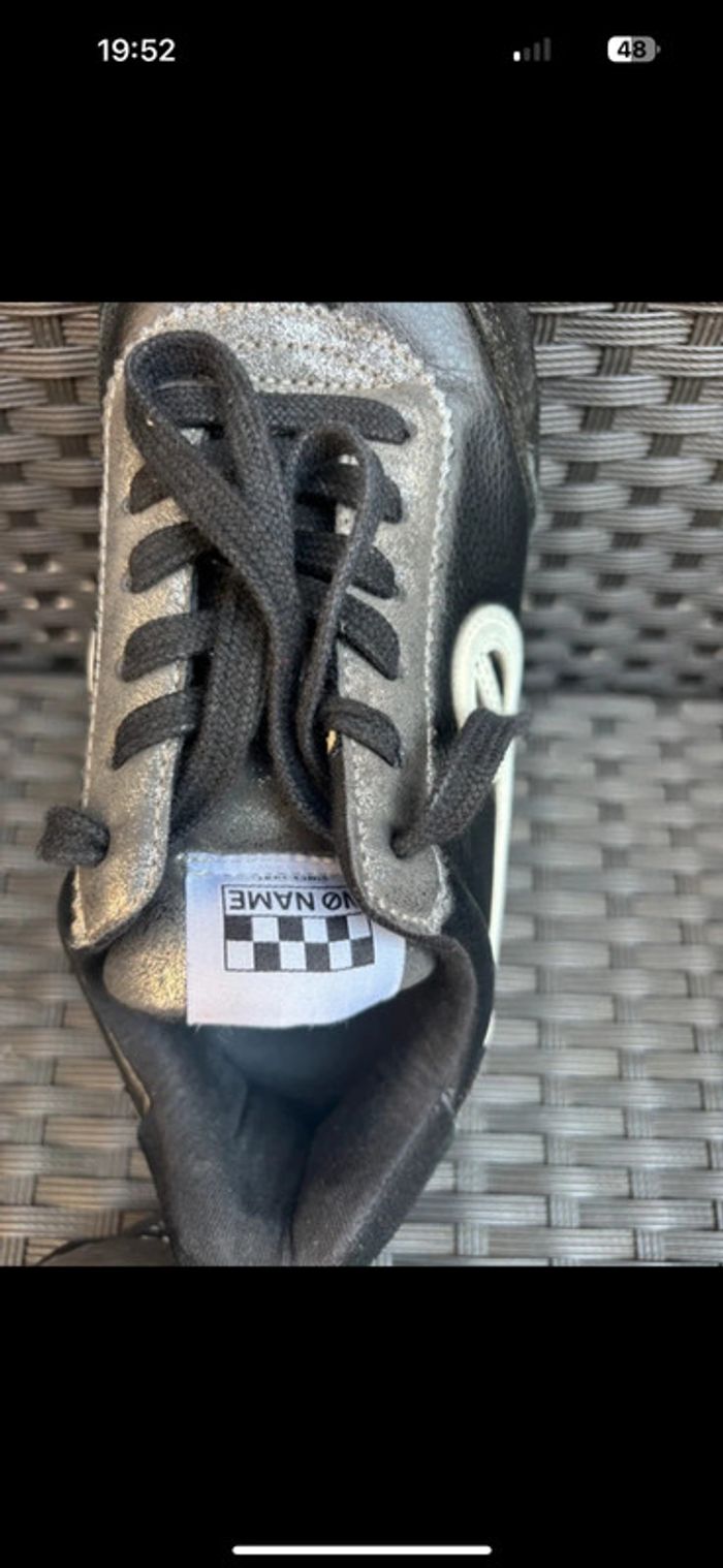 superbe paire de baskets No Name en cuir noir et argent, taille 37 - photo numéro 4