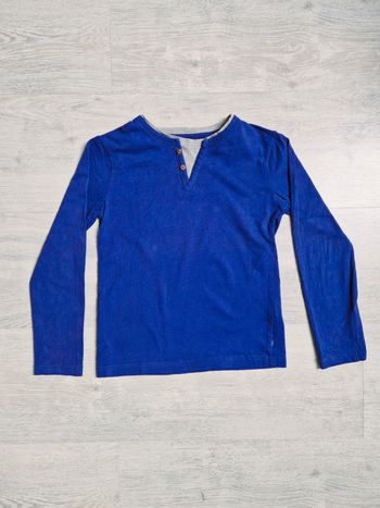 Tee-shirt manches longues okaidi bleu indigo 8 ans