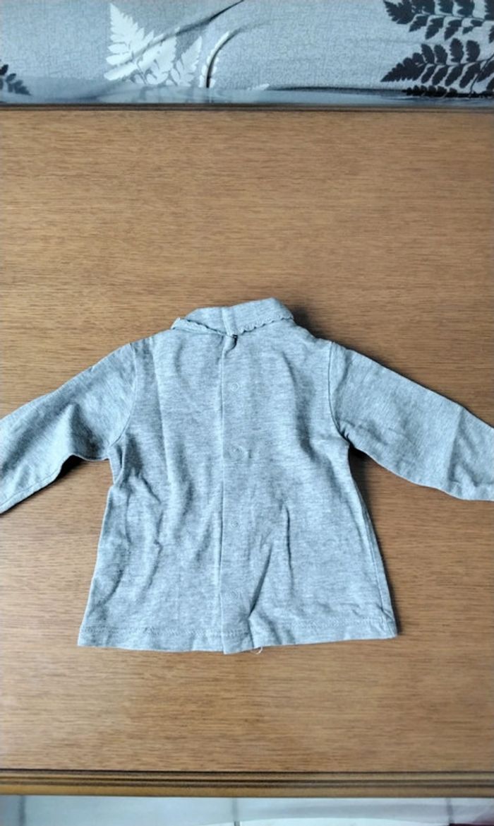 Chemise manches longues ,gris, petit col ,Kimbaloo, 3M 60cm - photo numéro 3