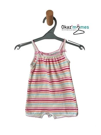Combishort rayée multicolore - Kimbaloo 3 mois