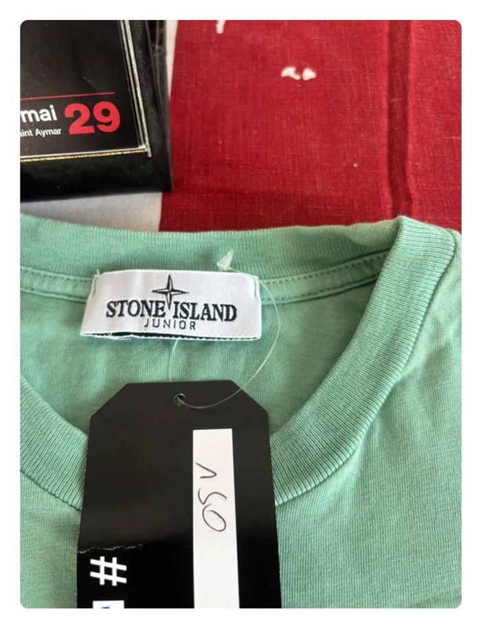 T-shirt Stone Island Junior xs vert pomme imprimé - photo numéro 4