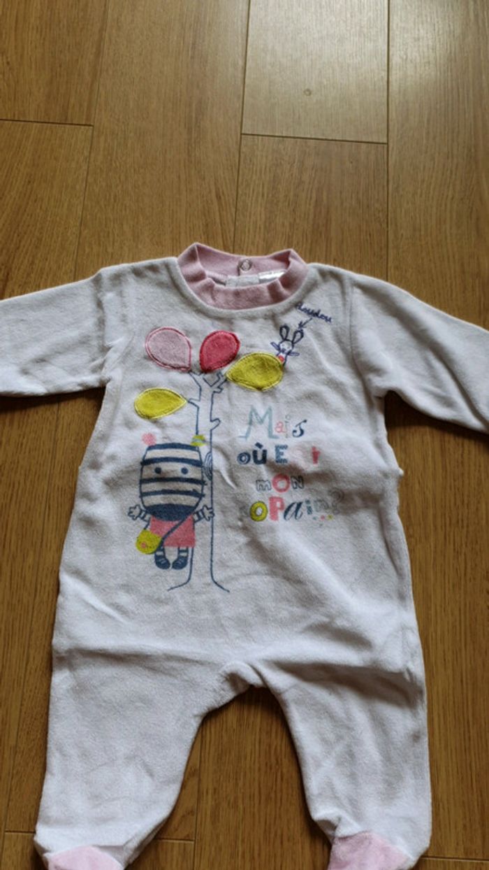 Pyjama pommette 3 mois brodé