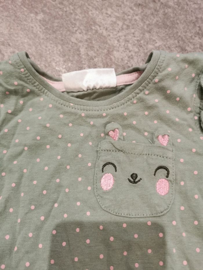 T-shirt à manches longues bébé fille 12/18 mois comme neuf - photo numéro 2