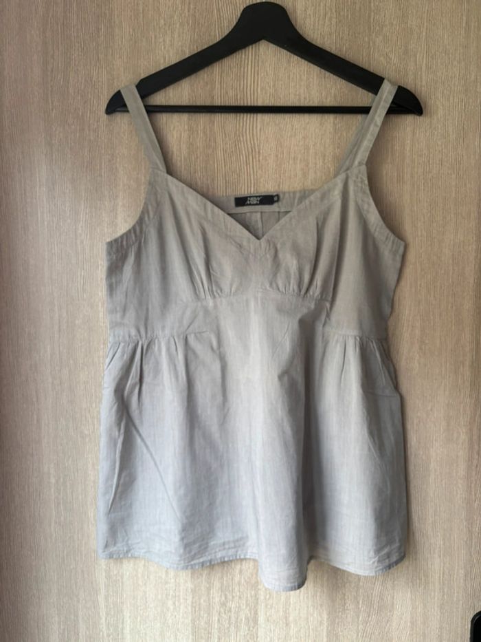 Top  en coton gris - Y2K - New man - T40