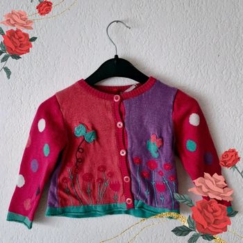 🩷 Gilet rose et violet pour fille taille 18 mois