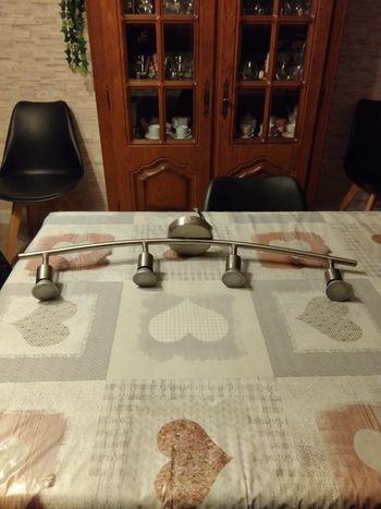 PLAFONNIER EN MÉTAL GRIS 4 SPOTS LED POUR CUISINE