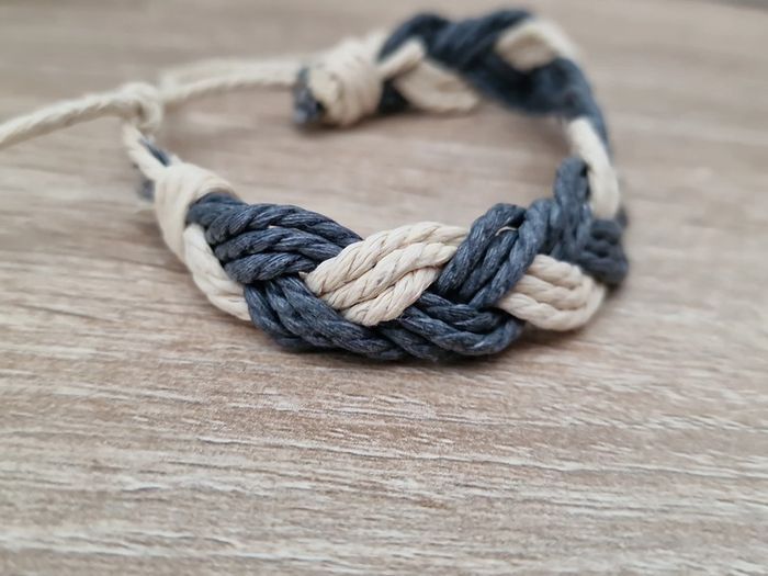 Bracelet Tressé Gris Beige - photo numéro 9