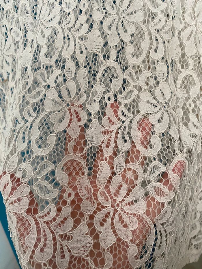 T-shirt blanc en dentelles taille 38 Pimkie - photo numéro 2