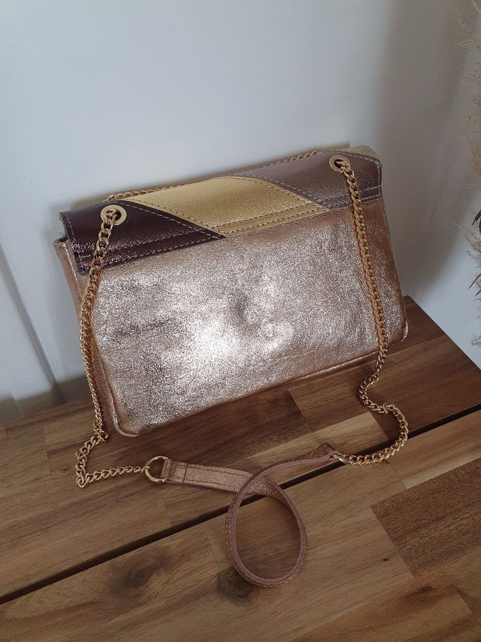 Sac en cuir Bollywood doré bronze - photo numéro 3