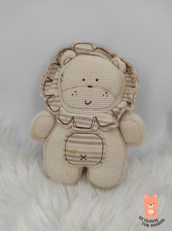 Doudou Lion Beige Tricot Natures Purest