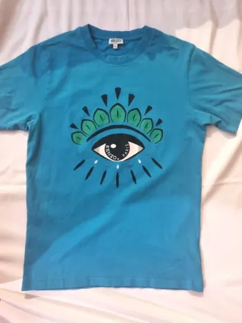 T shirt Kenzo oeil bleu état impeccable T S 100%Coton