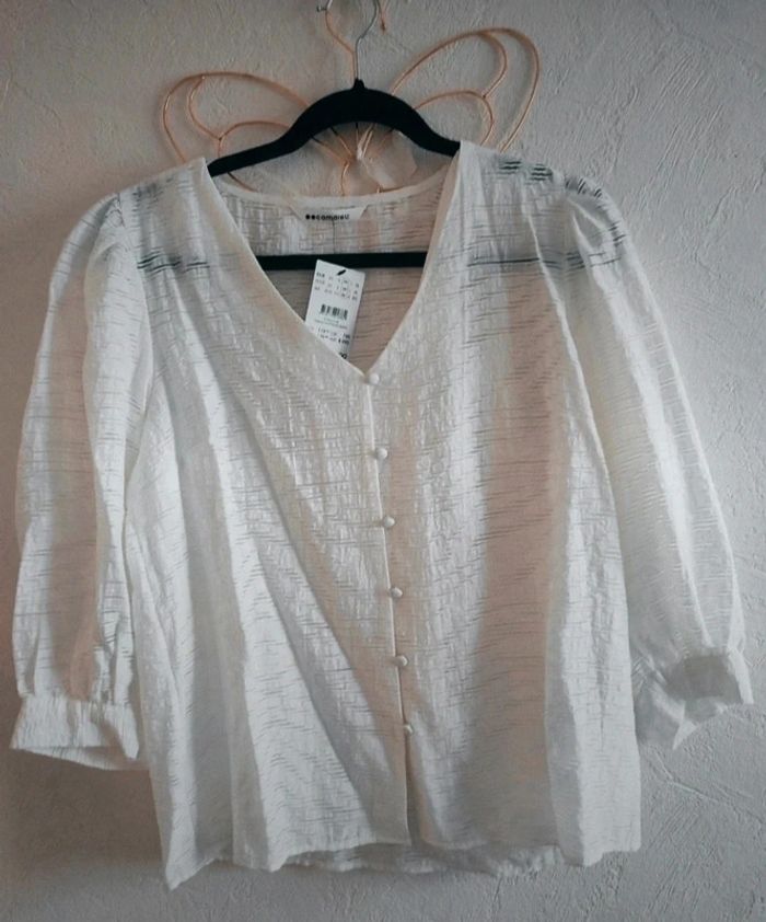 Chemise d'été ajouré Ivoire 💫 Camaïeu taille M
