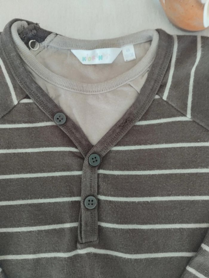 T shirt manches longues style polo kidkanai - photo numéro 2