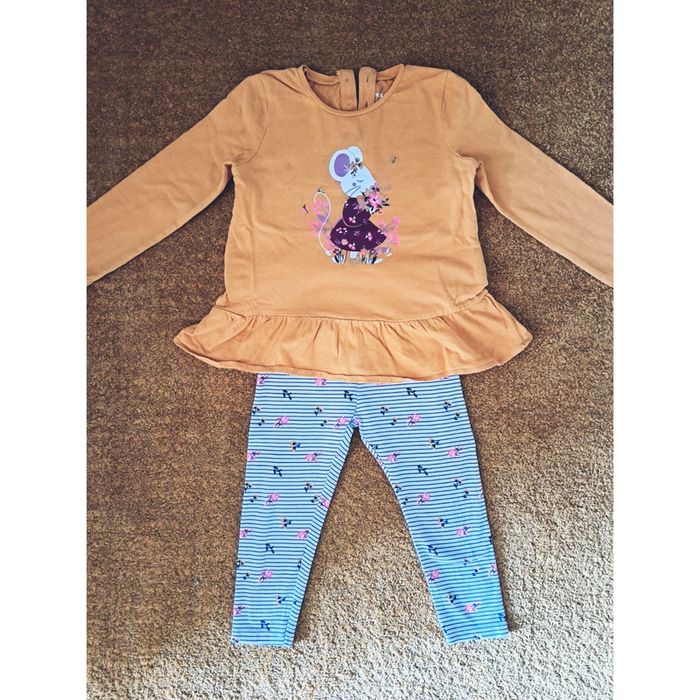 Ensemble T-shirt manches longues + leggings assorti/ bébé/ 24 mois