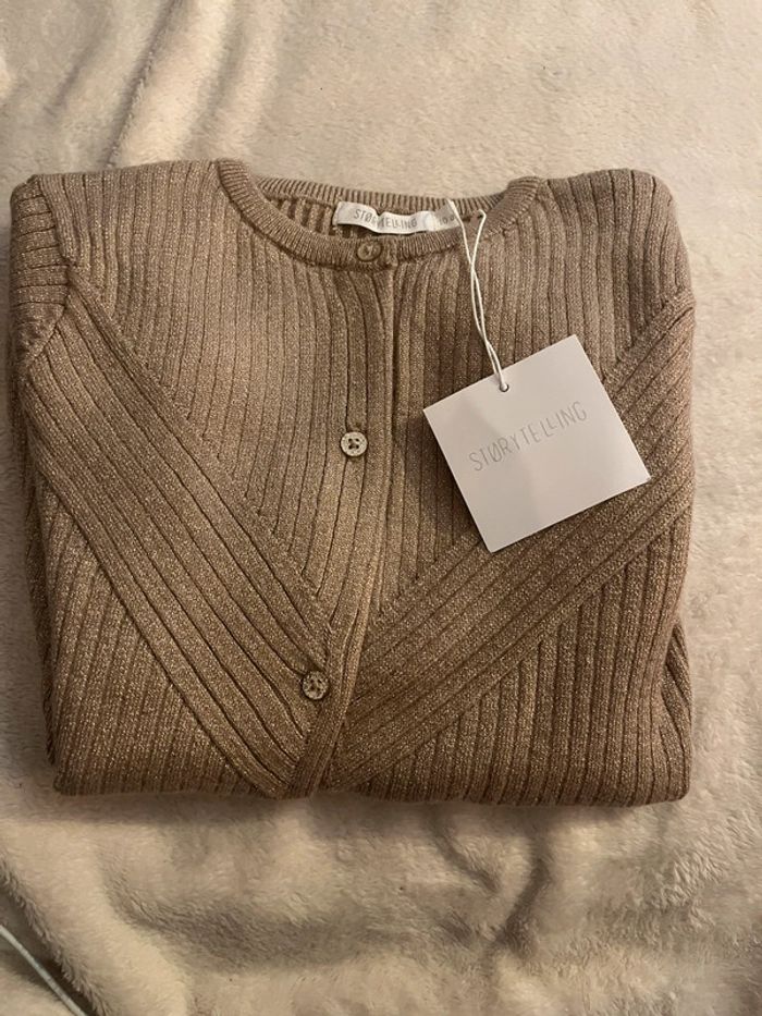 Gilet beige pailletée