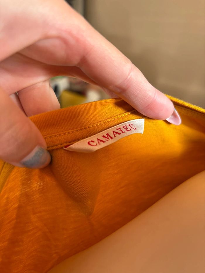 T shirt jaune paillettes - photo numéro 3