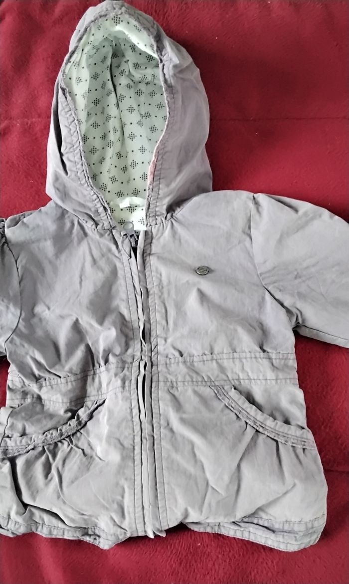 Blouson à capuche, fermeture  ,poches  ,violet  ,Kidkanai  ,24M  80cm - photo numéro 2