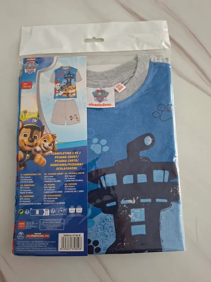 Ensemble short Tee-shirt Pat Patrouille Paw Patrol neuf avec étiquette taille 4 ans - photo numéro 2