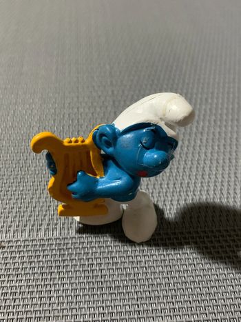 Figurine Les Schtroumpfs Smurf Musicien harpe Schleich Vintage Peyo