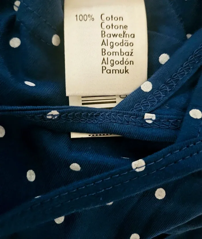 Top bleu pois blanc Tissaia Taille 46/48 (42/44) Neuf - photo numéro 5