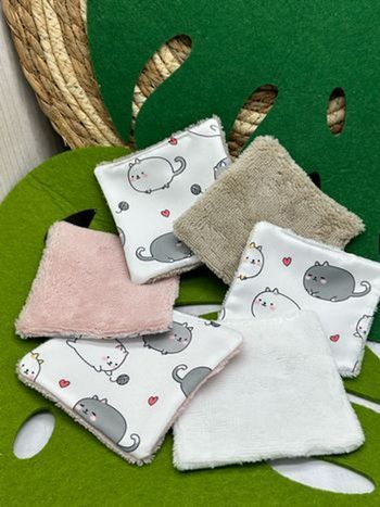 Lingettes  lavables lot de 6  en  micro  éponge bambou certifiée oeko-tex