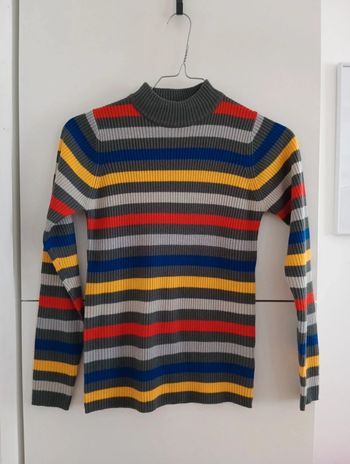 Pull chaussette côtelé rayures multicolores taille 38
