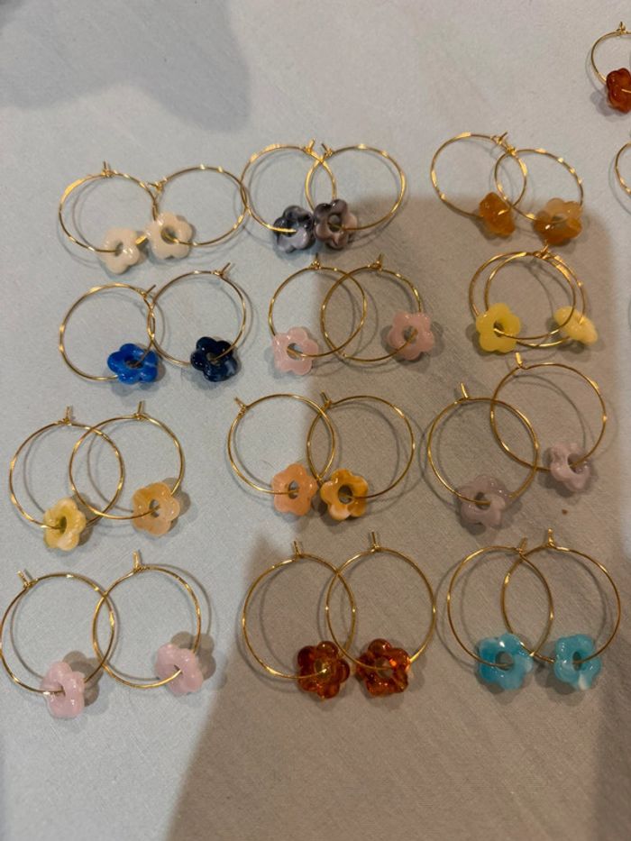Boucle d’oreilles fleurs - photo numéro 3