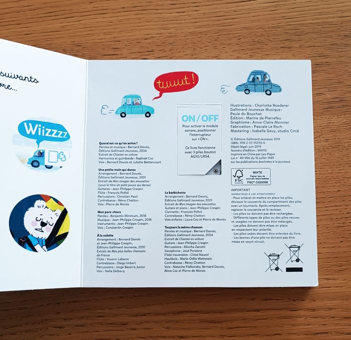 Livre sonore "Je chante en voiture" Gallimard Jeunesse 18 mois + - photo numéro 10