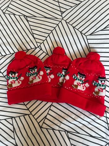 Lot de 3 bonnets bonhomme de neige