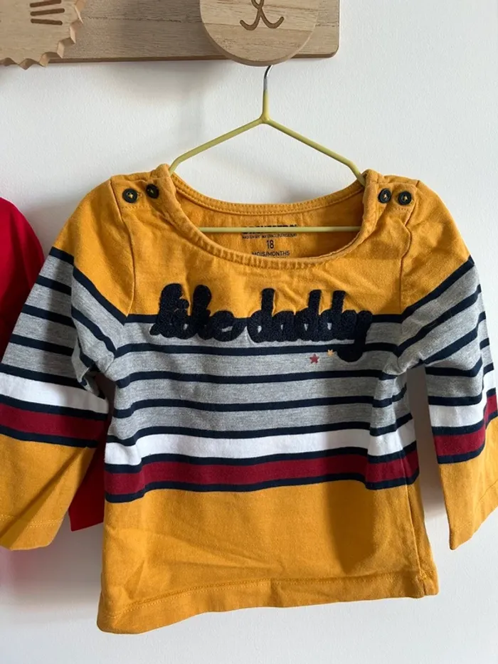 Lot de 3 t-shirt manches longues - 18 mois - photo numéro 2