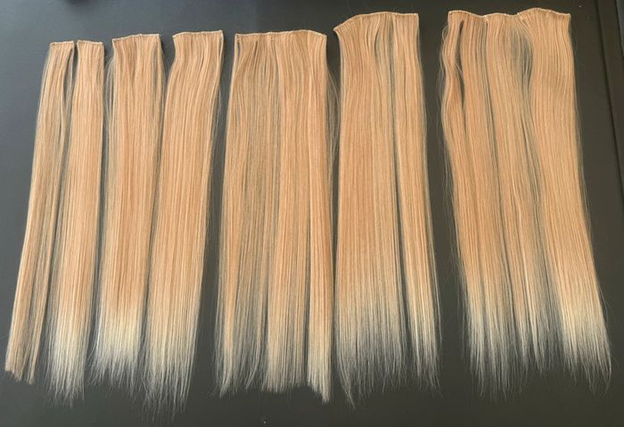 Mèches blonde méché ajout cheveux synthétique extension capillaire amovible pince
