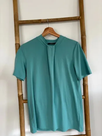 t shirt habillé bleu turquoise