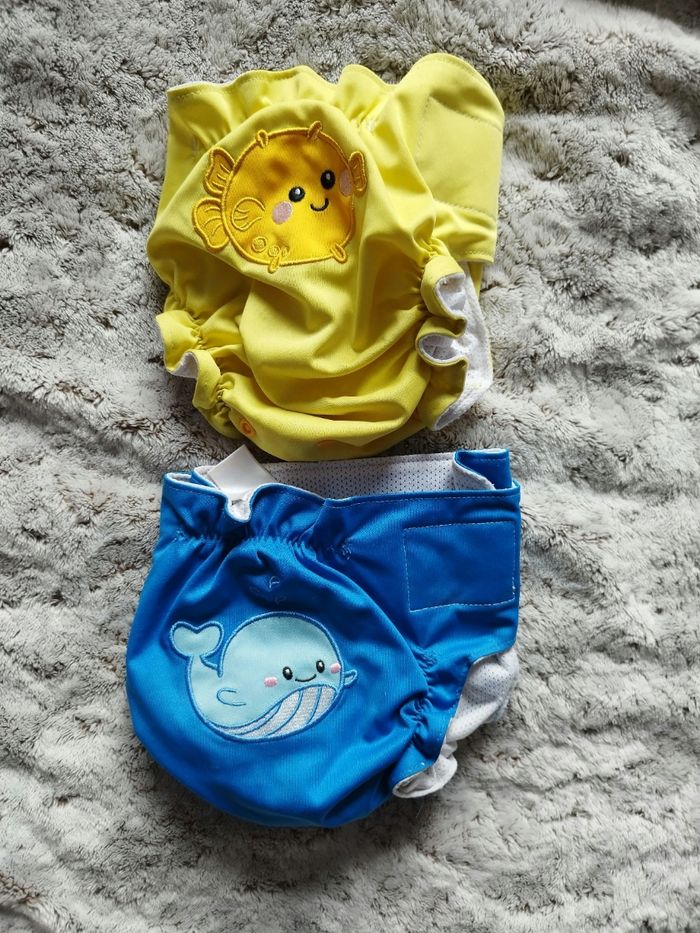 Lot de 2 couches de bain lavables et inserts - photo numéro 2