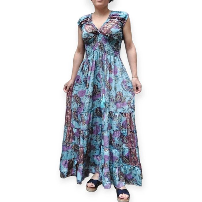 Magnifique robe longue avec soie - photo numéro 2