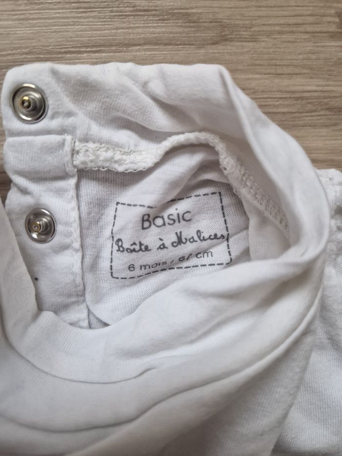 Lot de 3 t-shirts bébé col montant Boite à malices 6 mois - photo numéro 6