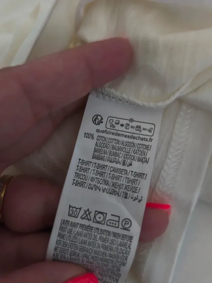 Tee shirt crème col mao neuf avec étiquette - photo numéro 3
