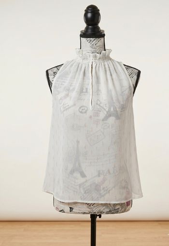 🌸Blouse fluide blanche col montant volanté Mango S
🌸