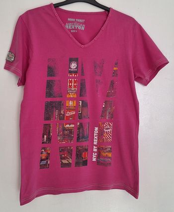 Tee-shirt 100 % coton grand imprimé devant