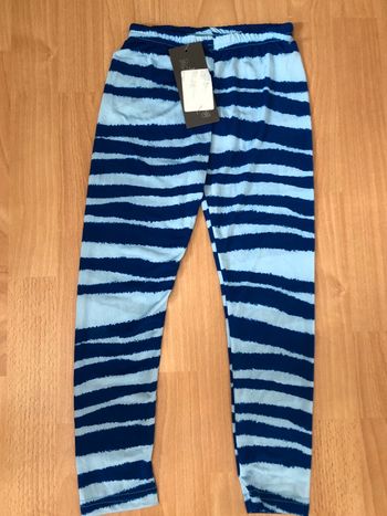Beau legging fluide à rayures bleues T. 8 ans fille Neuf avec étiquette