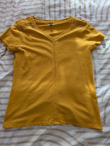 T-shirt TERRE DE MARINS - Jaune Moutarde & Broderie