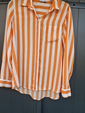 Chemise blanche a rayures oranges lefties