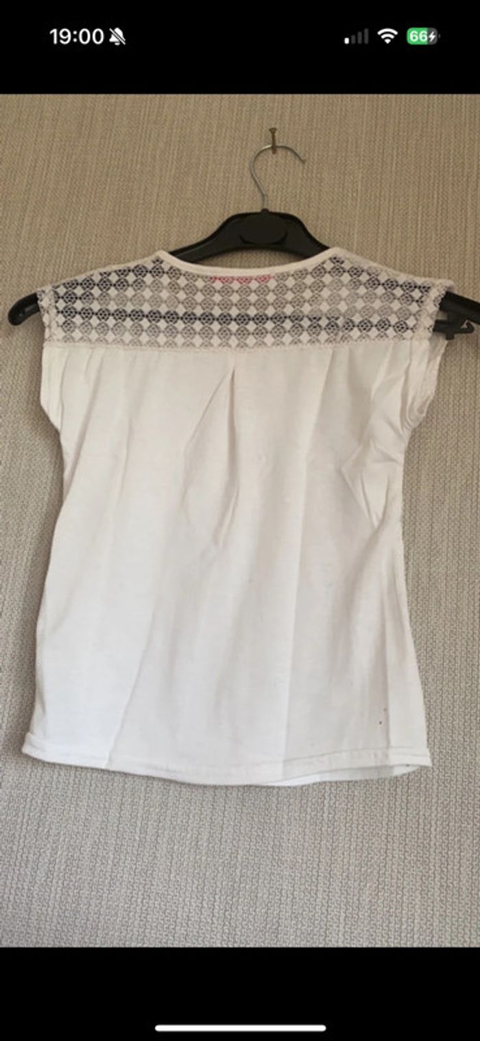 T-shirt 6 ans blanc en dentelle gemo - photo numéro 3