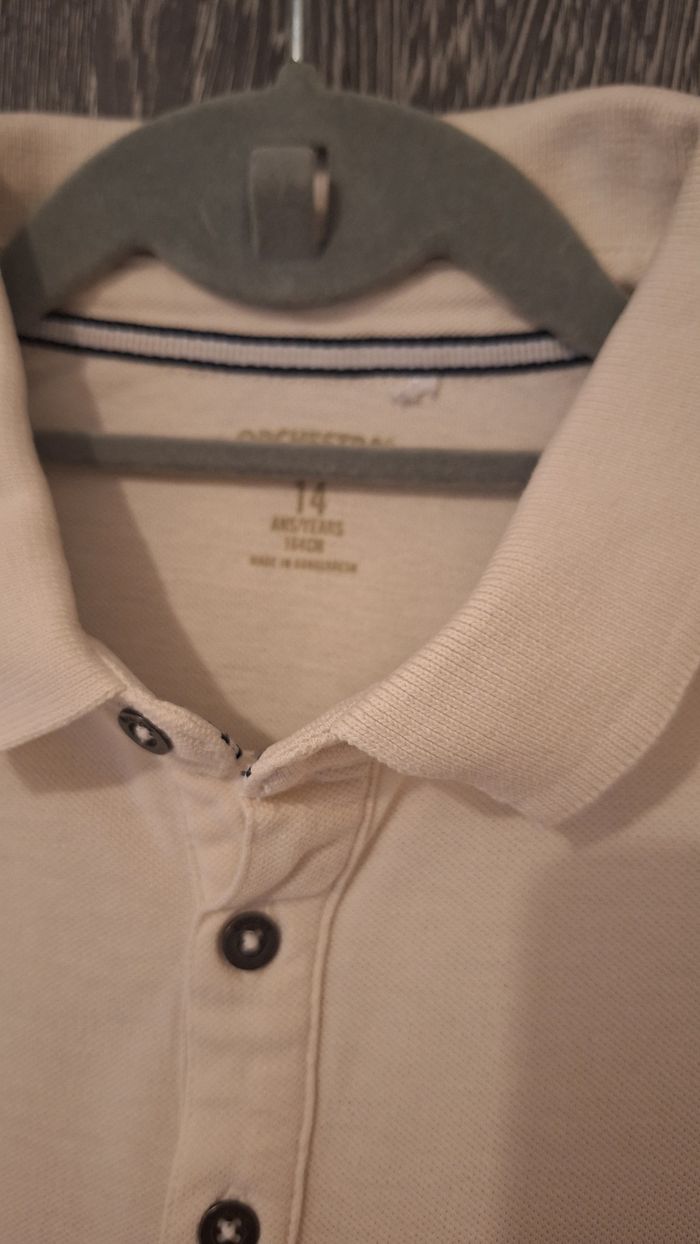 Polo manches courtes uni crème - photo numéro 3