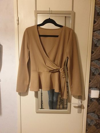 Blouse manches longues beige