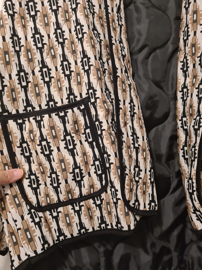 Veste matelassé camel et noir - photo numéro 2