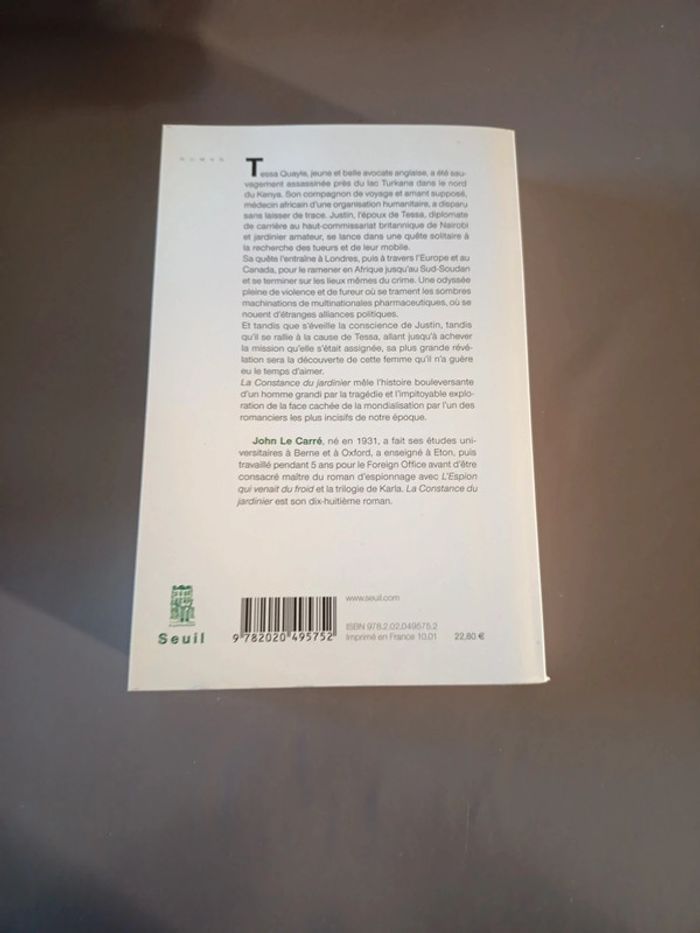 Livre La constance du jardinier - photo numéro 2